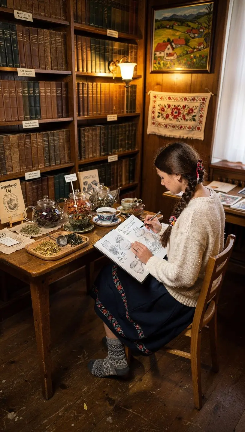 Záber na čajovú kanvicu a poháre na pozadí starobylého slovenského hradu.