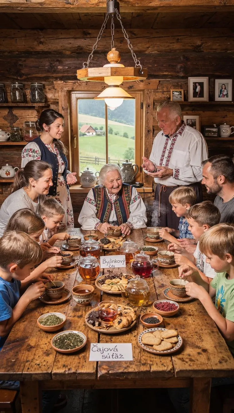 Detail na sušené kvety a bylinky použité na prípravu čaju.